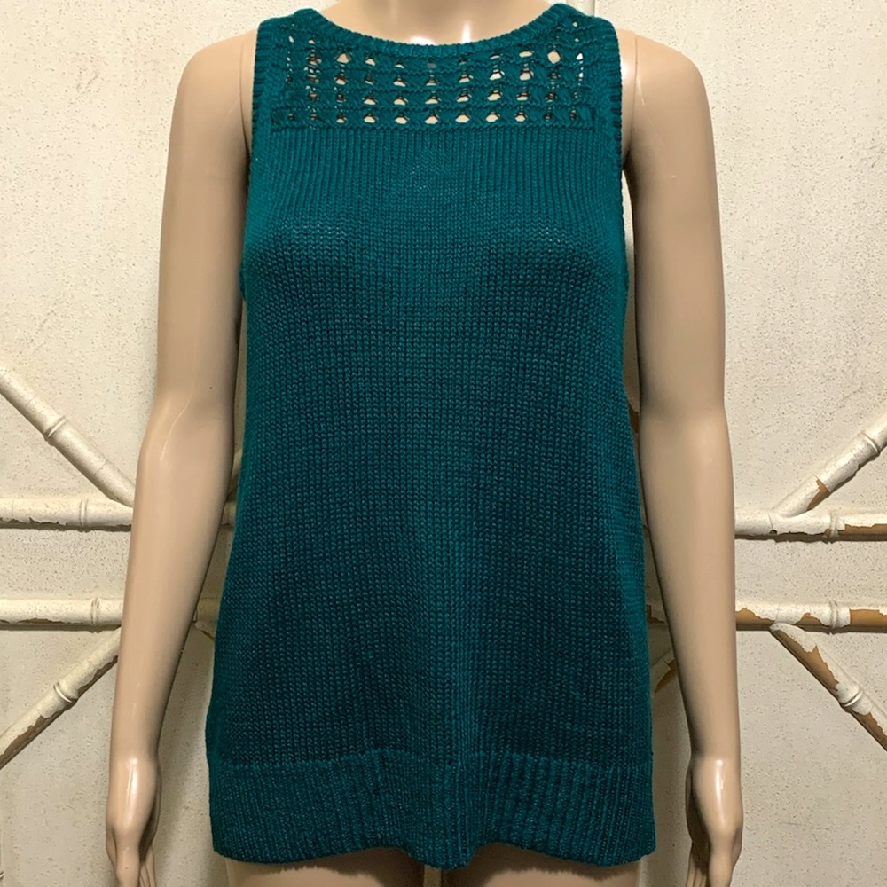 LOFT Dark Teal Emerald Knit Sweater Tank